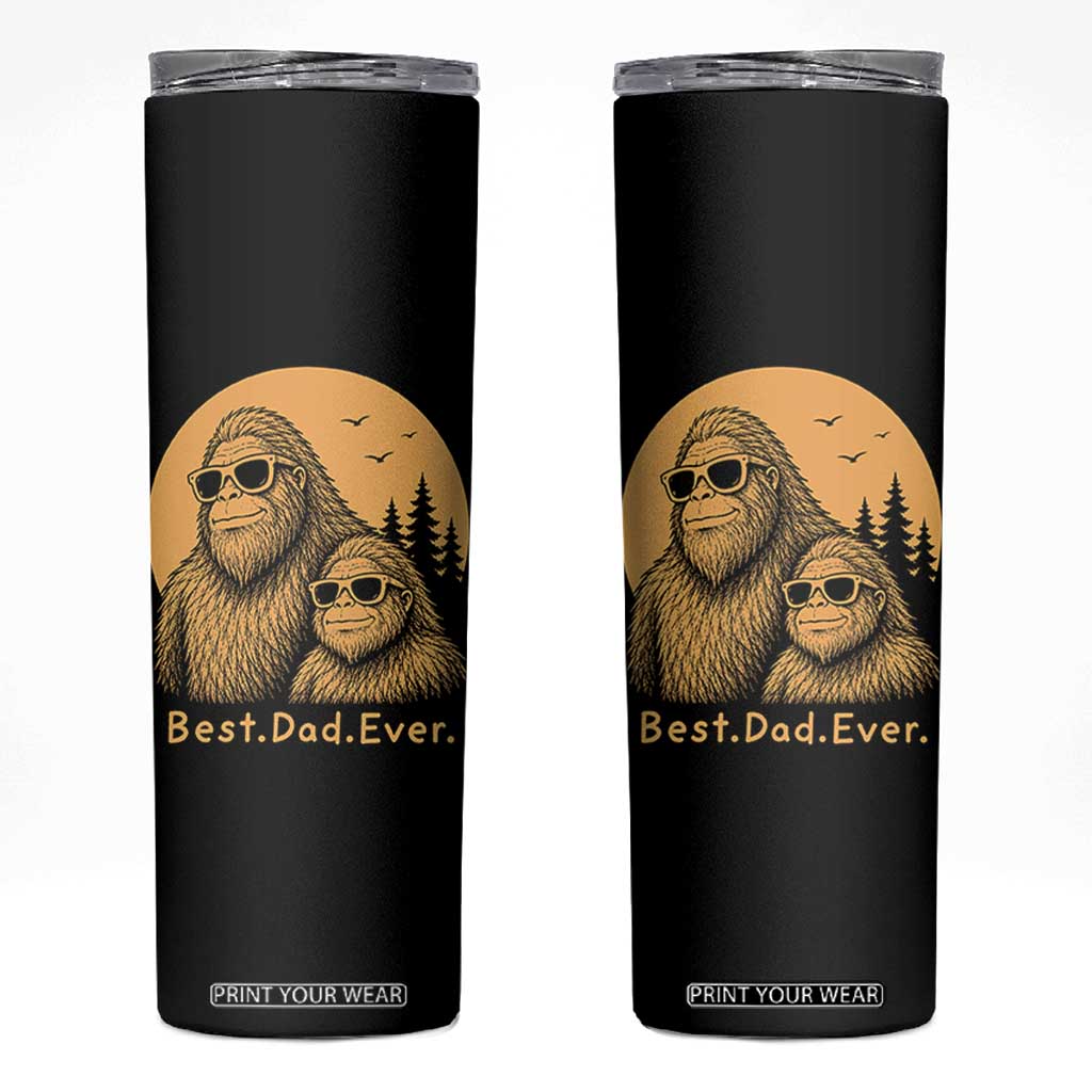 Vintage Best Dad Ever Bigfoot Papa Fathers Day Skinny Tumbler