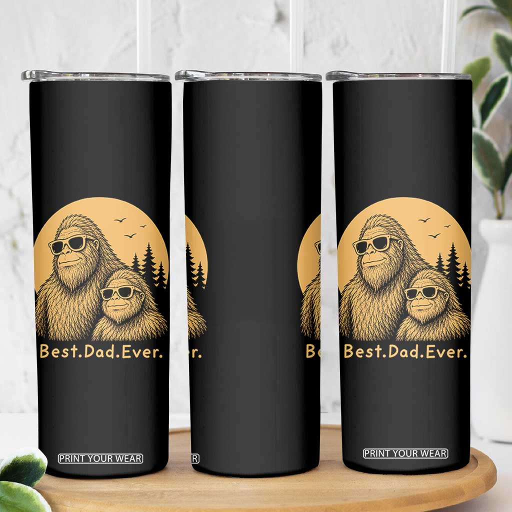 Vintage Best Dad Ever Bigfoot Papa Fathers Day Skinny Tumbler