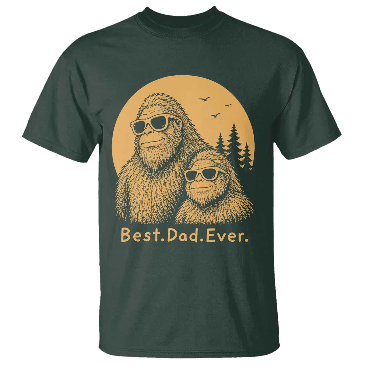 Vintage Best Dad Ever Bigfoot Papa Fathers Day T Shirt