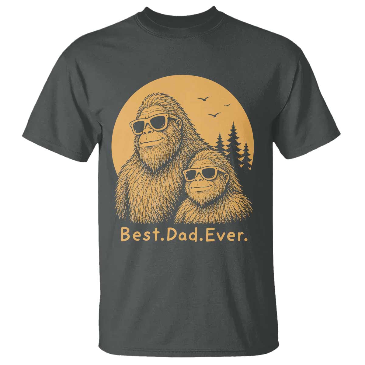 Vintage Best Dad Ever Bigfoot Papa Fathers Day T Shirt