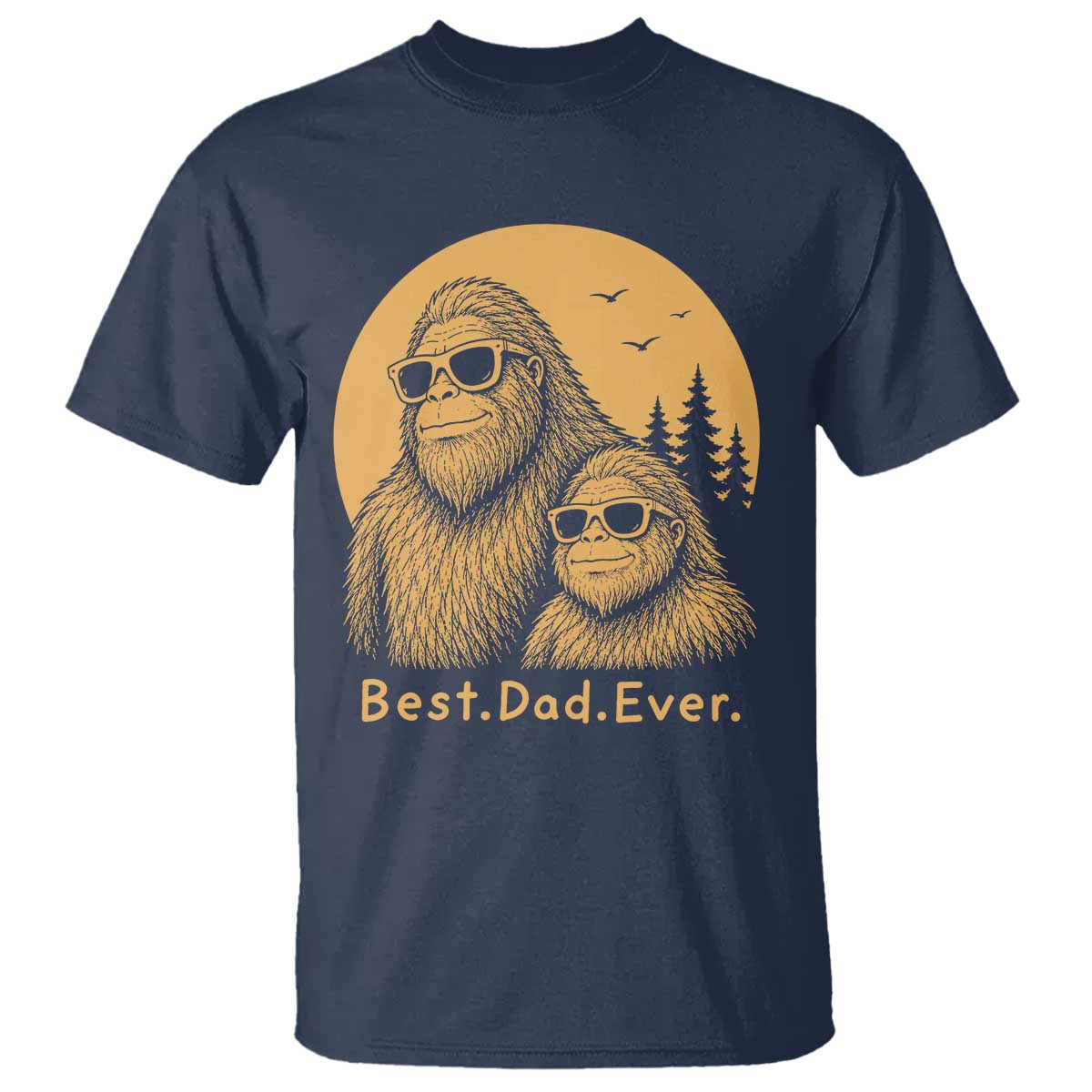 Vintage Best Dad Ever Bigfoot Papa Fathers Day T Shirt