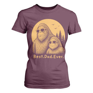 Vintage Best Dad Ever Bigfoot Papa Fathers Day T Shirt For Women