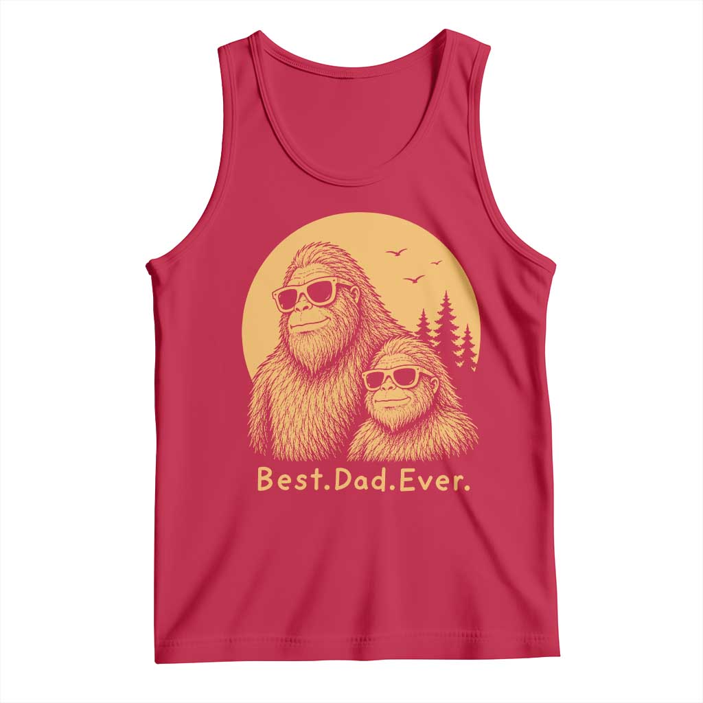 Vintage Best Dad Ever Bigfoot Papa Fathers Day Tank Top