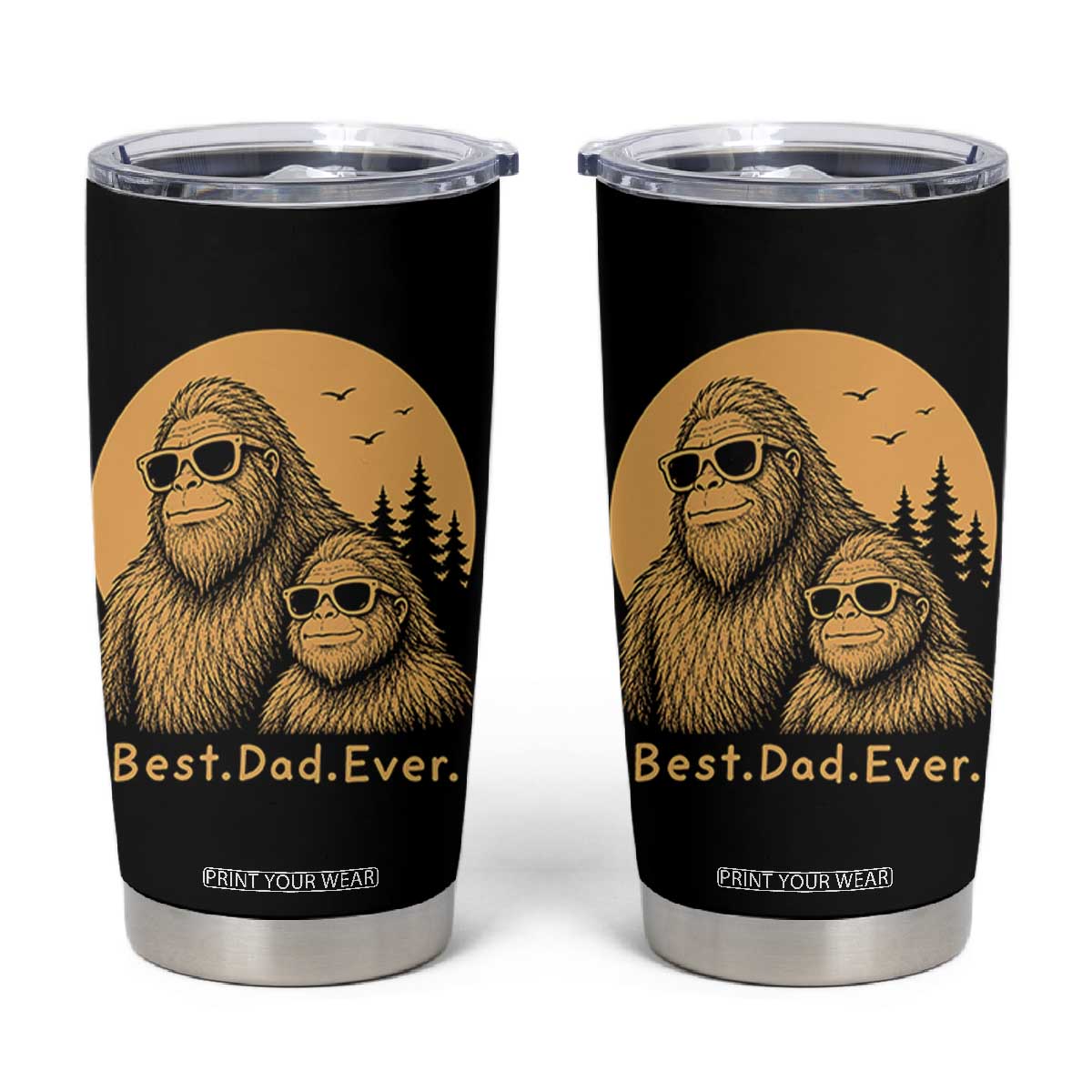 Vintage Best Dad Ever Bigfoot Papa Fathers Day Tumbler Cup