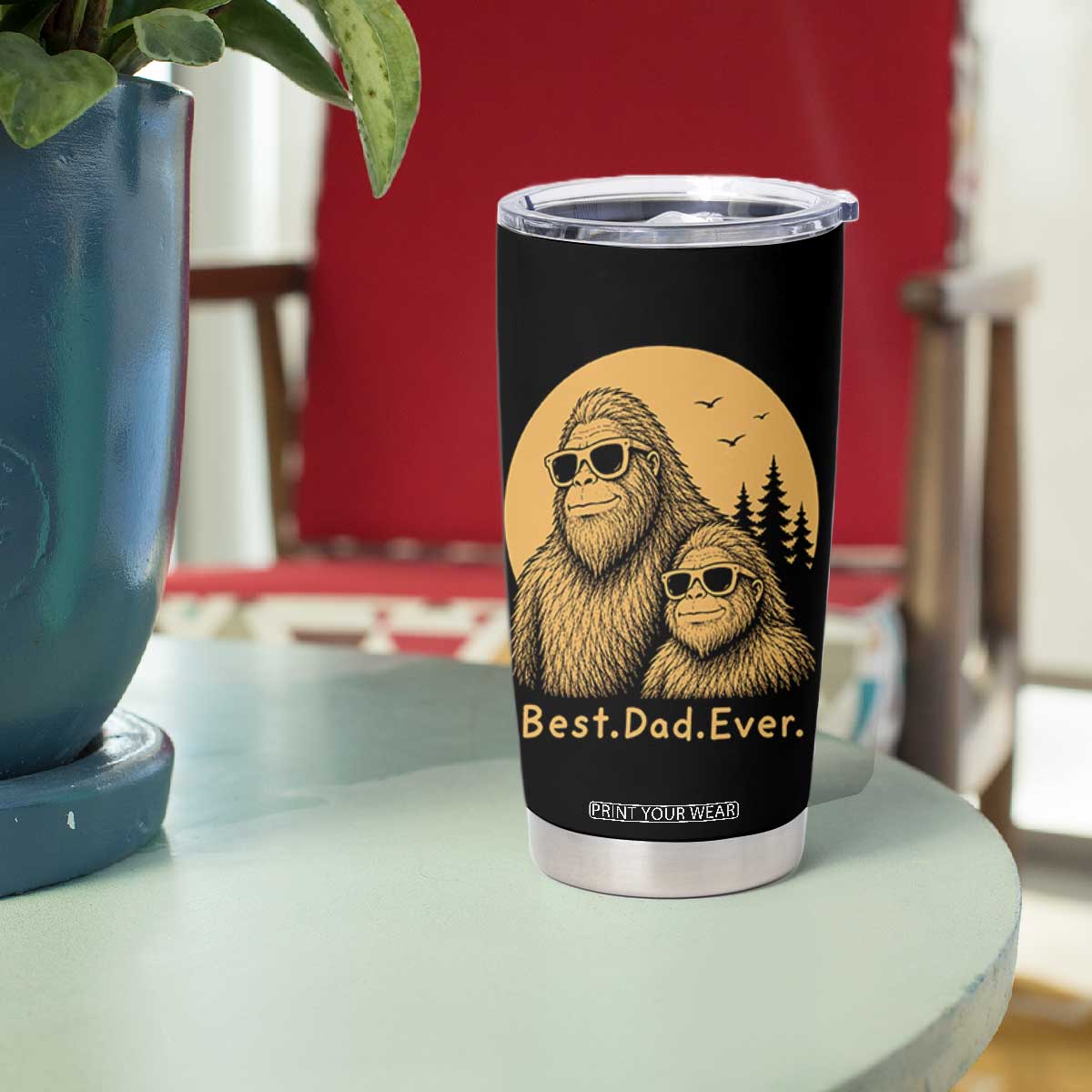 Vintage Best Dad Ever Bigfoot Papa Fathers Day Tumbler Cup