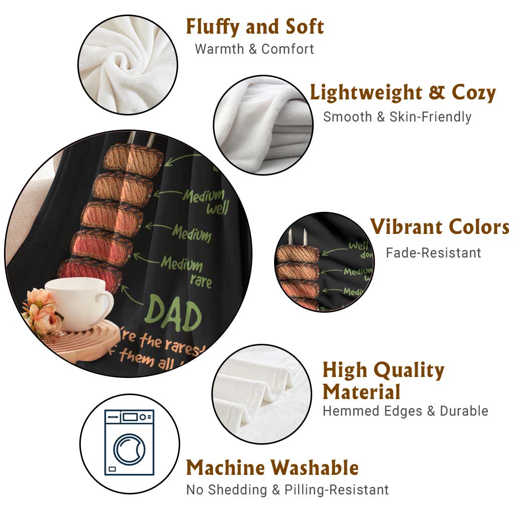 Grill Dad Throw Blanket You're The Rarest of Them All BBQ Father TS11 Print Your Wear
