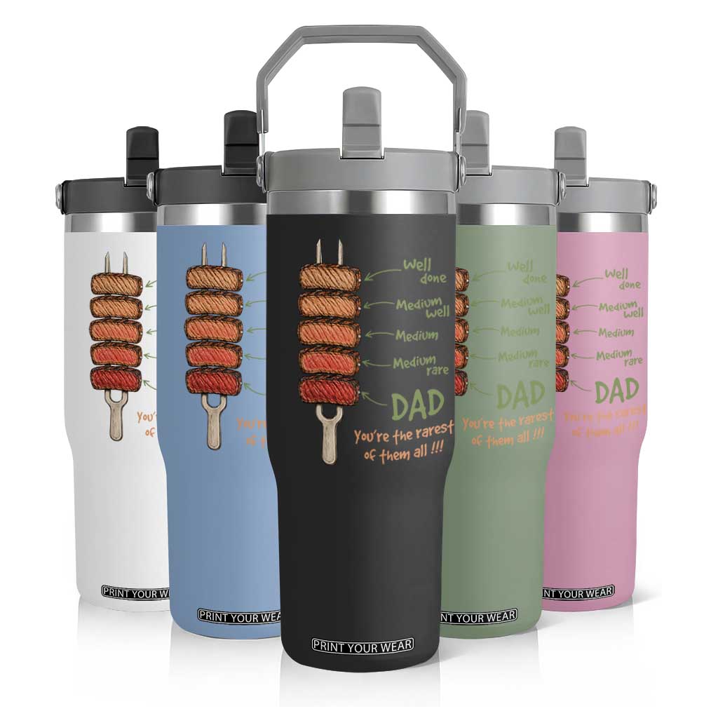 Grill Dad Flip Straw Tumbler You're The Rarest of Them All BBQ Father