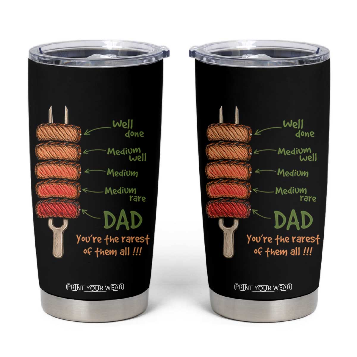 Grill Dad Tumbler Cup You're The Rarest of Them All BBQ Father TS11 Black Print Your Wear