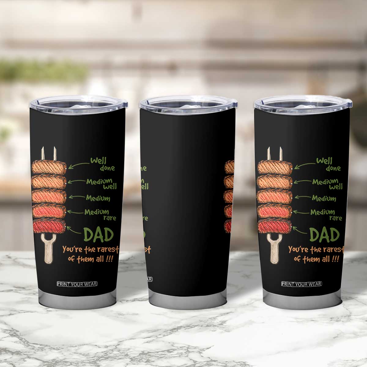 Grill Dad Tumbler Cup You're The Rarest of Them All BBQ Father