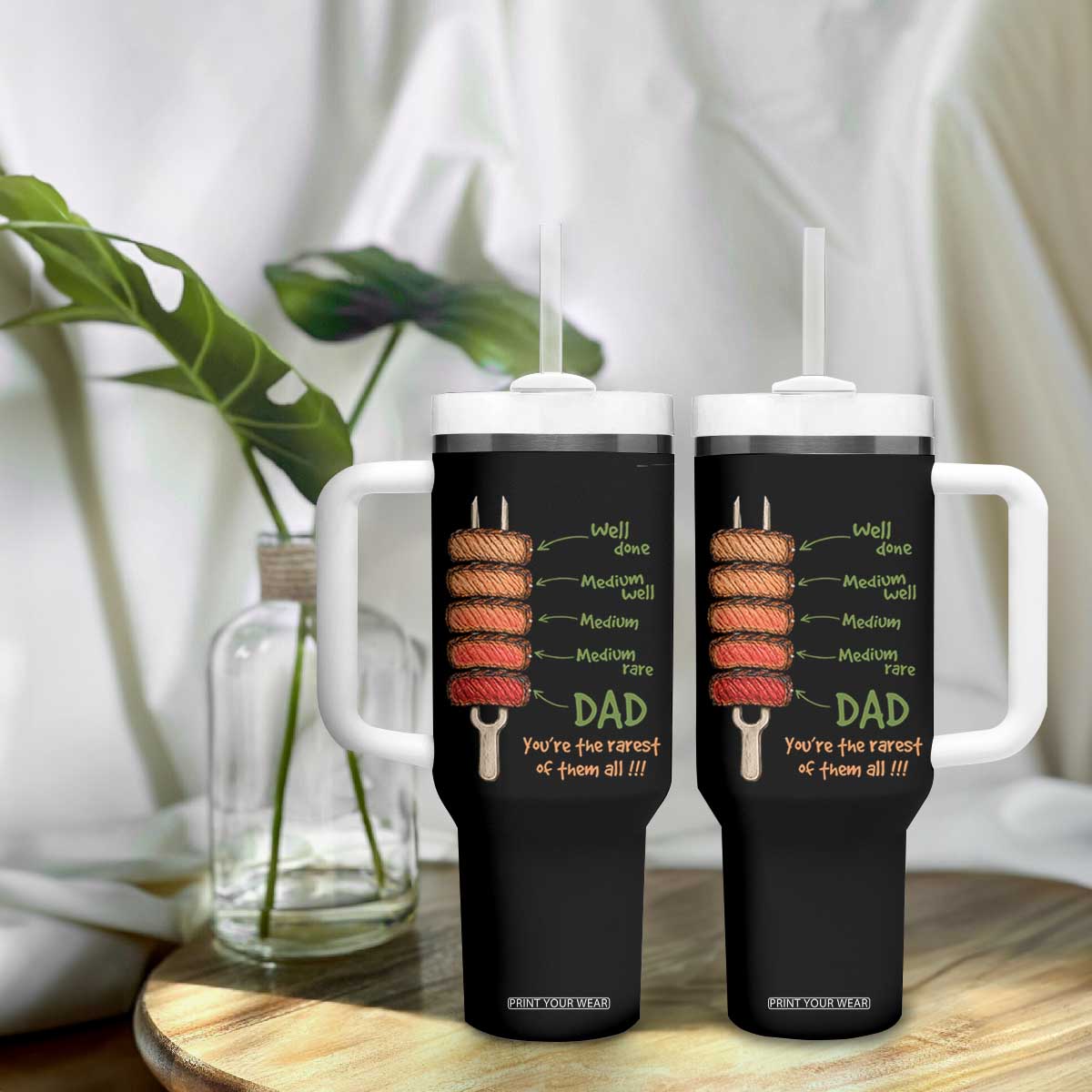 Grill Dad Tumbler With Handle You're The Rarest of Them All BBQ Father