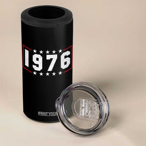 50th Birthday 4 in 1 Can Cooler Tumbler Vintage 1976 50 Years Old Birthday Stars And Stripes TS11 Print Your Wear