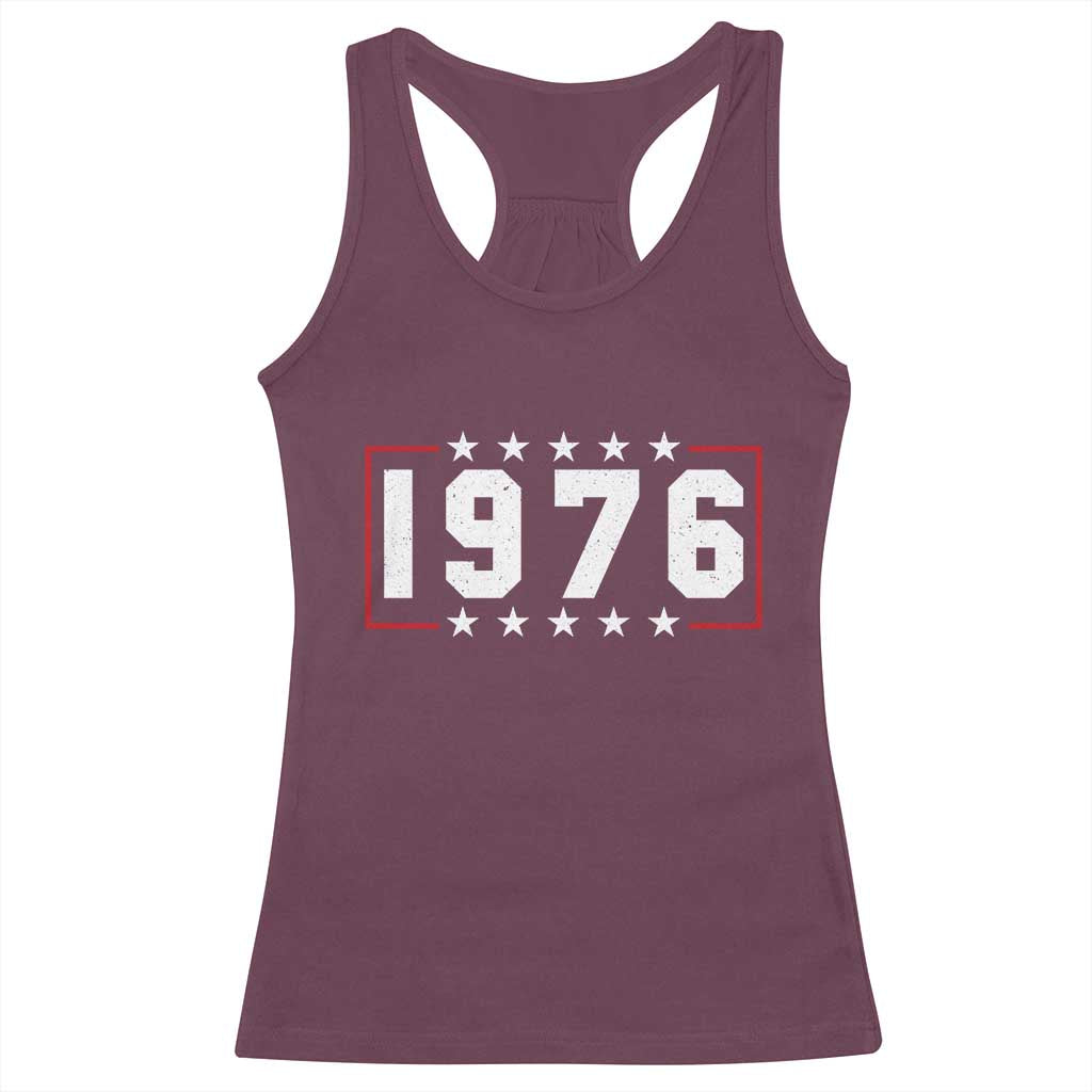 50th Birthday Racerback Tank Top Vintage 1976 50 Years Old Birthday Stars And Stripes