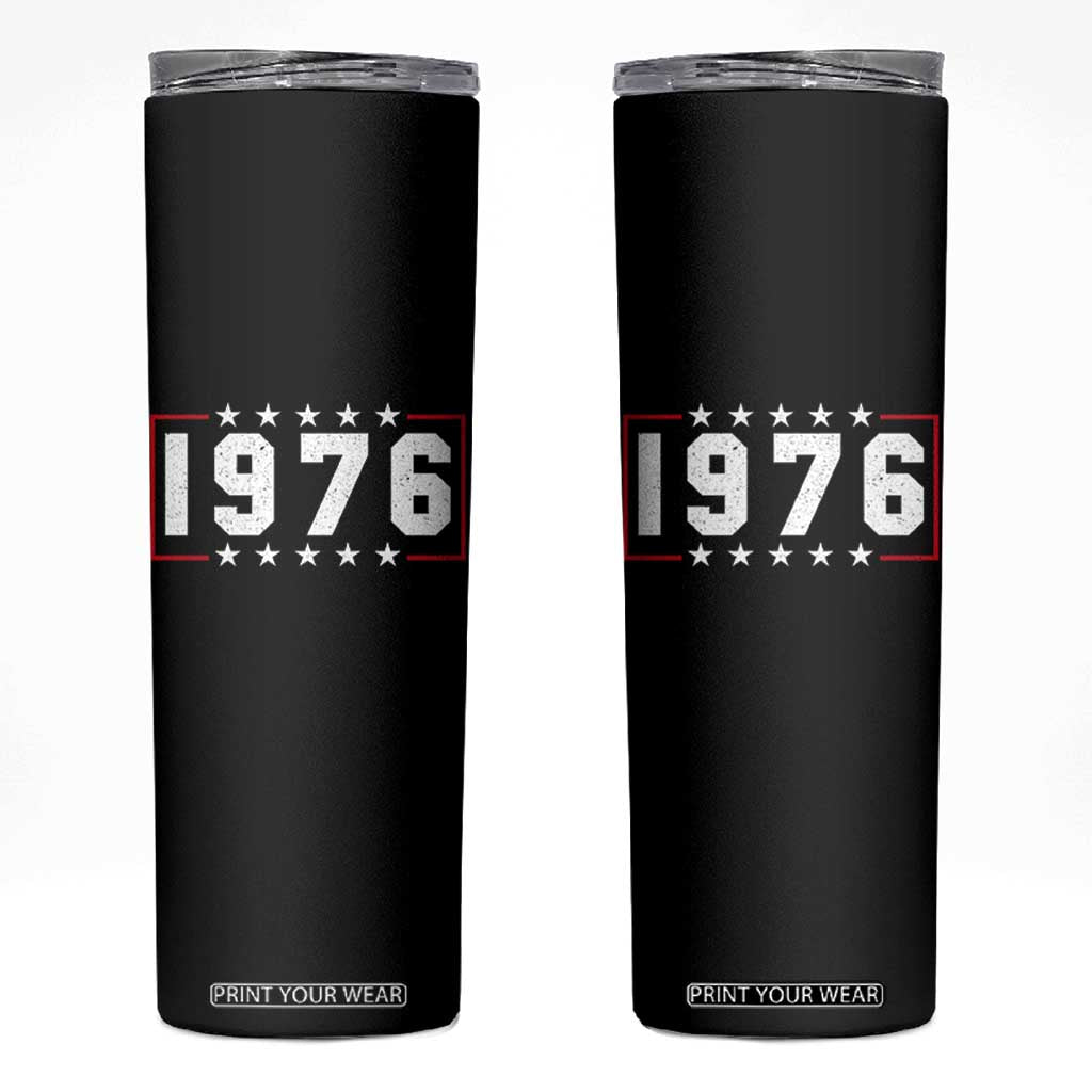 50th Birthday Skinny Tumbler Vintage 1976 50 Years Old Birthday Stars And Stripes