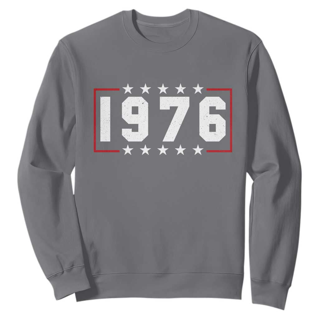 50th Birthday Sweatshirt Vintage 1976 50 Years Old Birthday Stars And Stripes TS11 Charcoal Print Your Wear