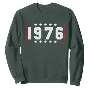 50th Birthday Sweatshirt Vintage 1976 50 Years Old Birthday Stars And Stripes TS11 Dark Forest Green Print Your Wear
