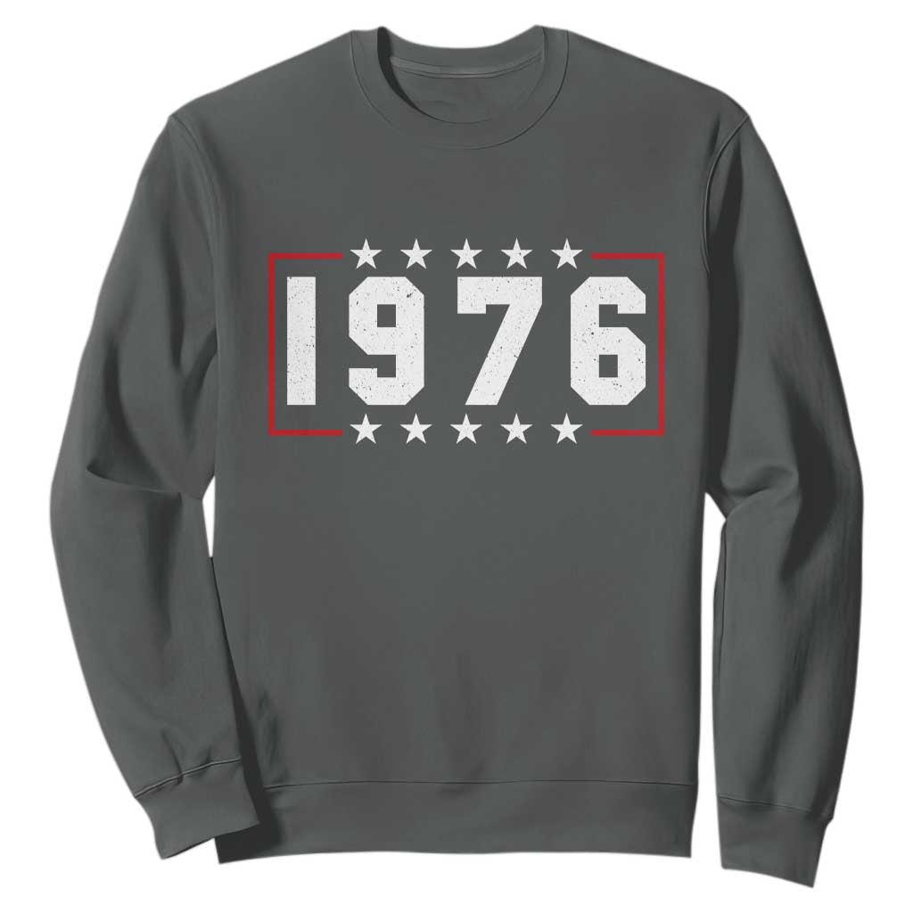 50th Birthday Sweatshirt Vintage 1976 50 Years Old Birthday Stars And Stripes TS11 Dark Heather Print Your Wear
