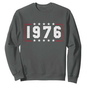 50th Birthday Sweatshirt Vintage 1976 50 Years Old Birthday Stars And Stripes TS11 Dark Heather Print Your Wear