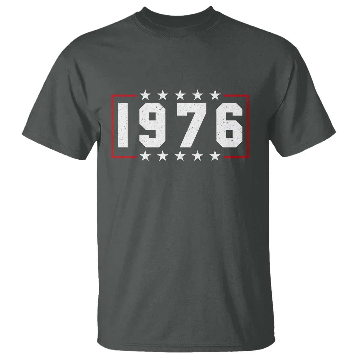 50th Birthday T Shirt Vintage 1976 50 Years Old Birthday Stars And Stripes TS11 Dark Heather Print Your Wear