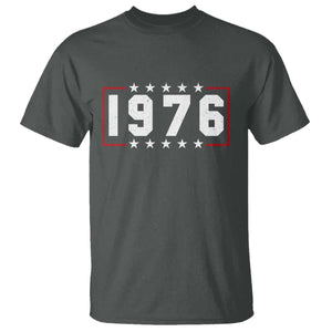 50th Birthday T Shirt Vintage 1976 50 Years Old Birthday Stars And Stripes TS11 Dark Heather Print Your Wear