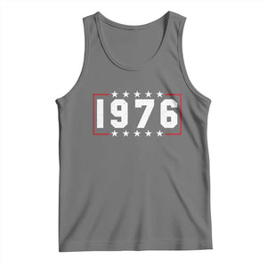 50th Birthday Tank Top Vintage 1976 50 Years Old Birthday Stars And Stripes TS11 Black Heather Print Your Wear
