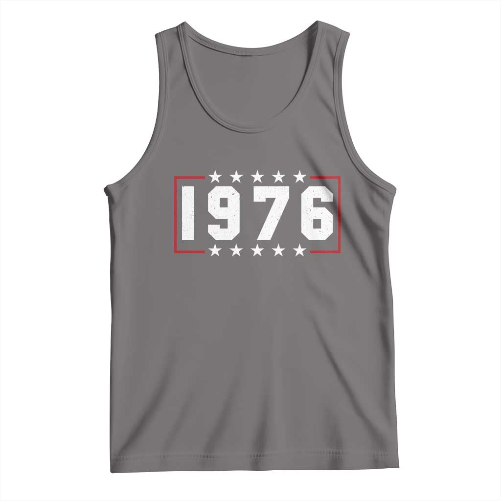 50th Birthday Tank Top Vintage 1976 50 Years Old Birthday Stars And Stripes TS11 Deep Heather Print Your Wear