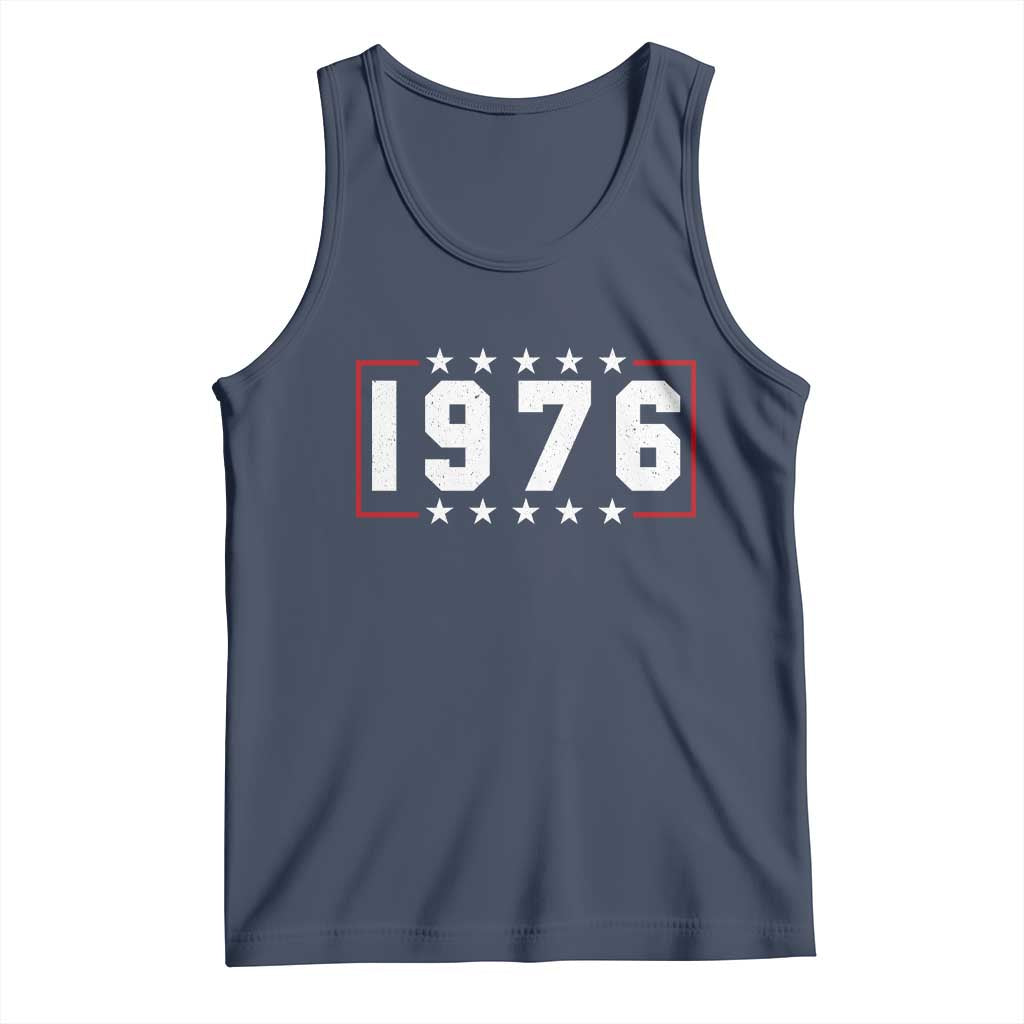 50th Birthday Tank Top Vintage 1976 50 Years Old Birthday Stars And Stripes TS11 Navy Print Your Wear