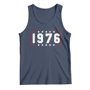 50th Birthday Tank Top Vintage 1976 50 Years Old Birthday Stars And Stripes TS11 Navy Print Your Wear