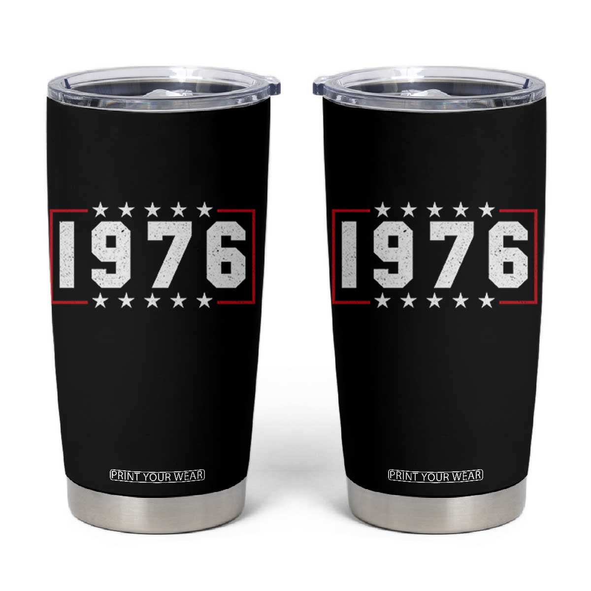 50th Birthday Tumbler Cup Vintage 1976 50 Years Old Birthday Stars And Stripes TS11 Black Print Your Wear