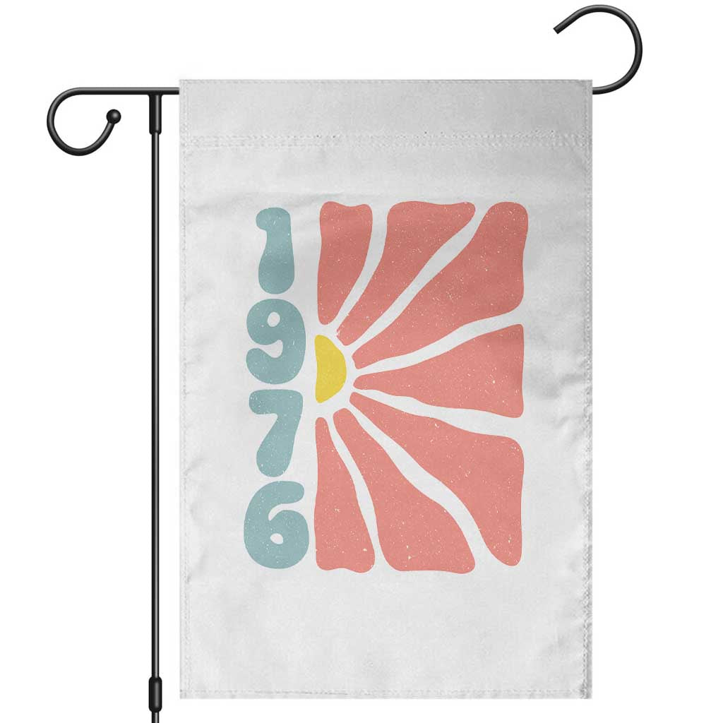 50th Birthday Garden Flag Vintage 1976 Boho Flowers 50 Years Old Birthday TS11 White Print Your Wear