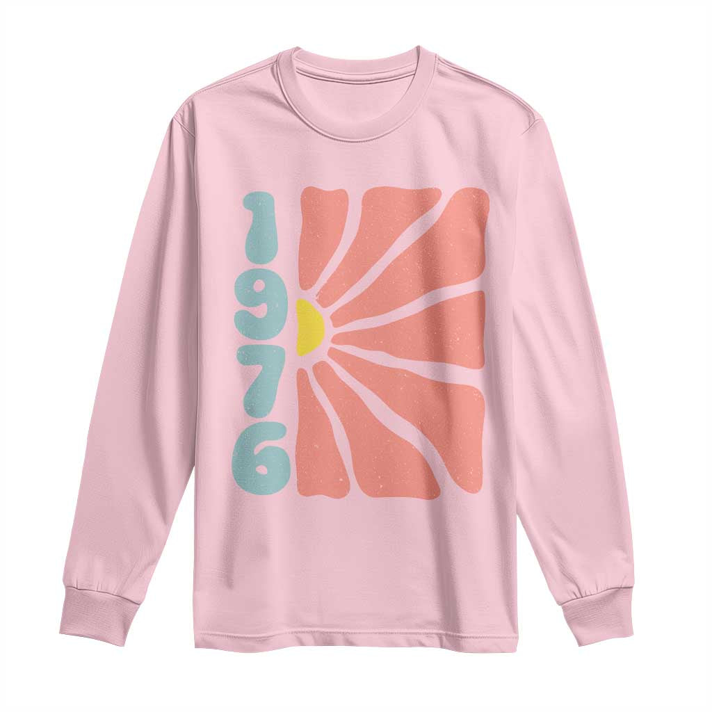 50th Birthday Long Sleeve Shirt Vintage 1976 Boho Flowers 50 Years Old Birthday
