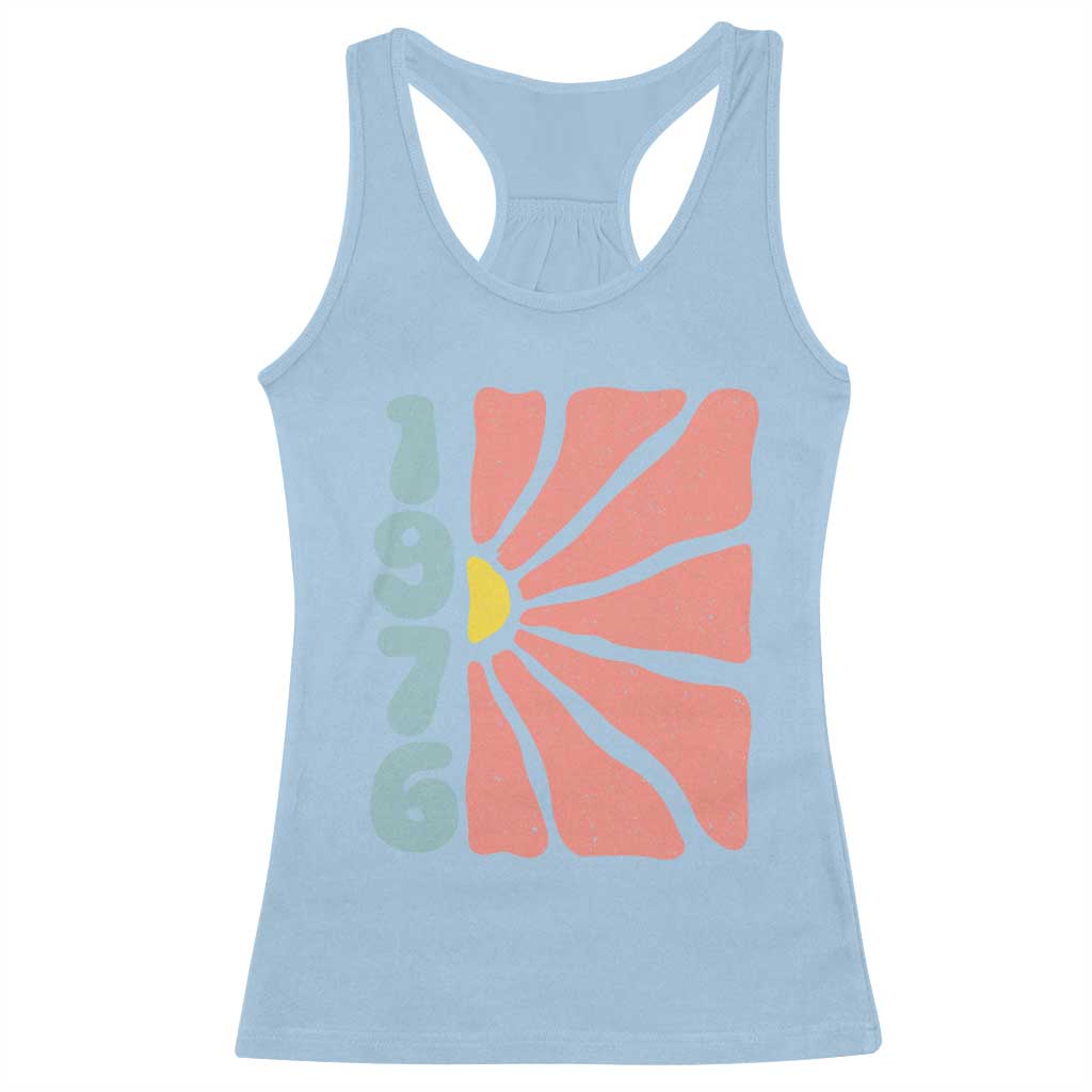 50th Birthday Racerback Tank Top Vintage 1976 Boho Flowers 50 Years Old Birthday