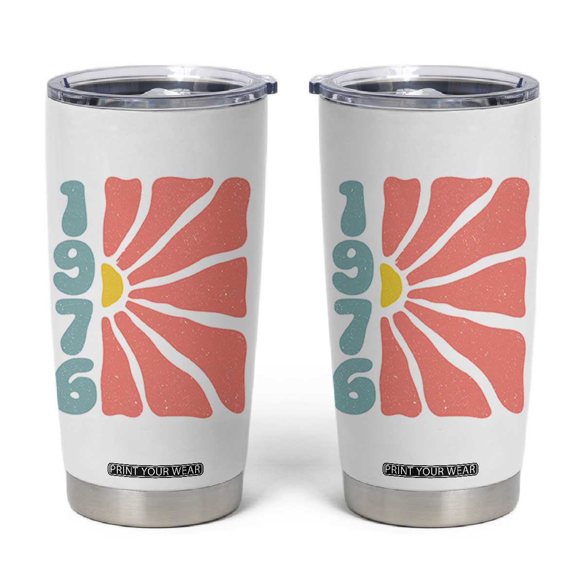 50th Birthday Tumbler Cup Vintage 1976 Boho Flowers 50 Years Old Birthday