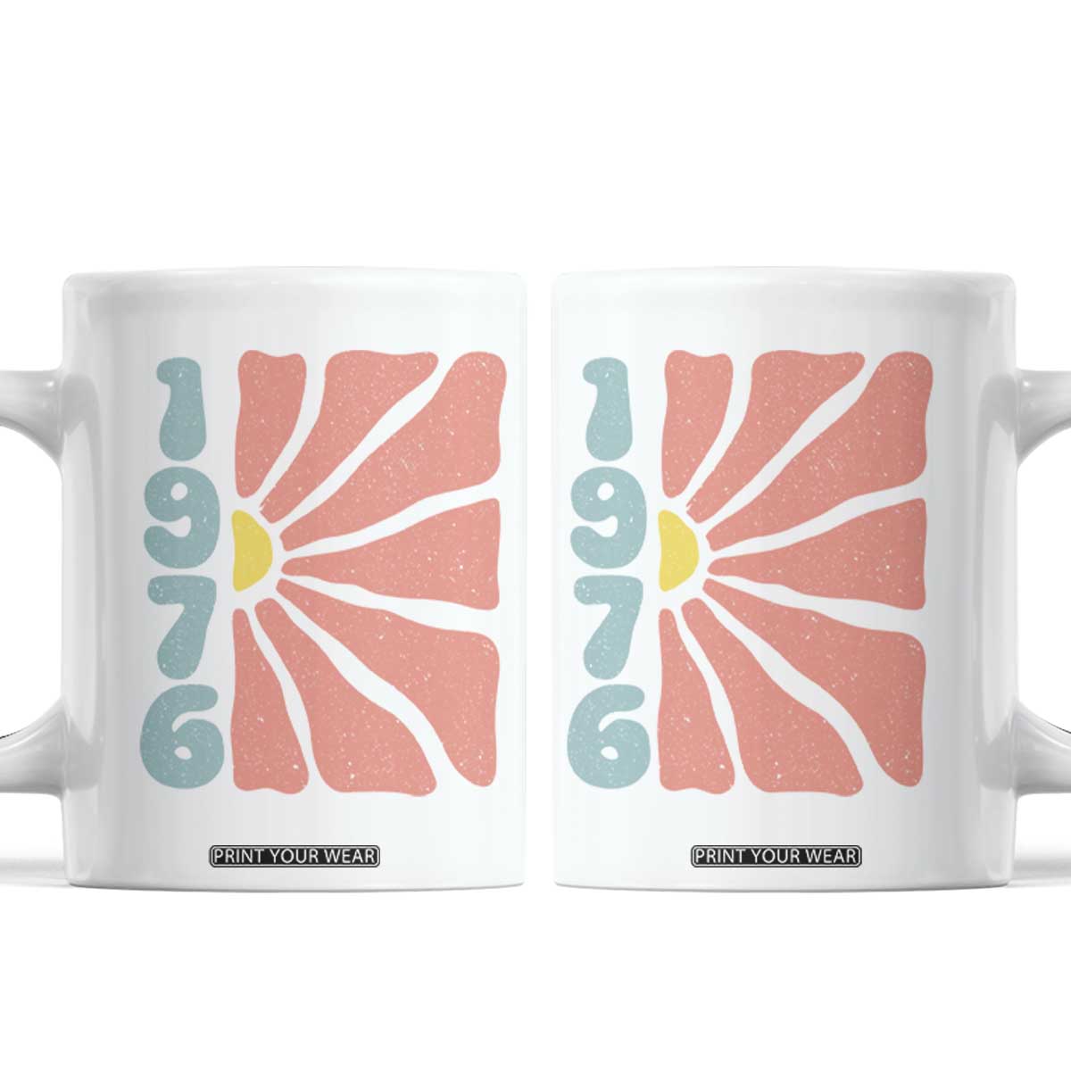 50th Birthday Coffee Mug Vintage 1976 Boho Flowers 50 Years Old Birthday