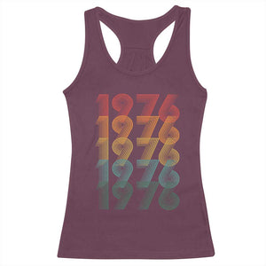 50th Birthday Racerback Tank Top Vintage 1976 Retro 50 Years Old Birthday TS11 Maroon Print Your Wear