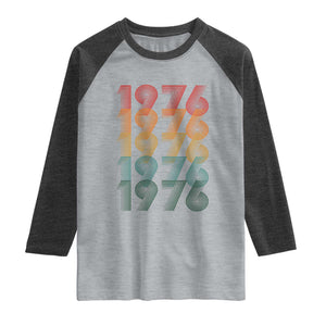50th Birthday Raglan Shirt Vintage 1976 Retro 50 Years Old Birthday TS11 Heather Gray Heather Charcoal Print Your Wear