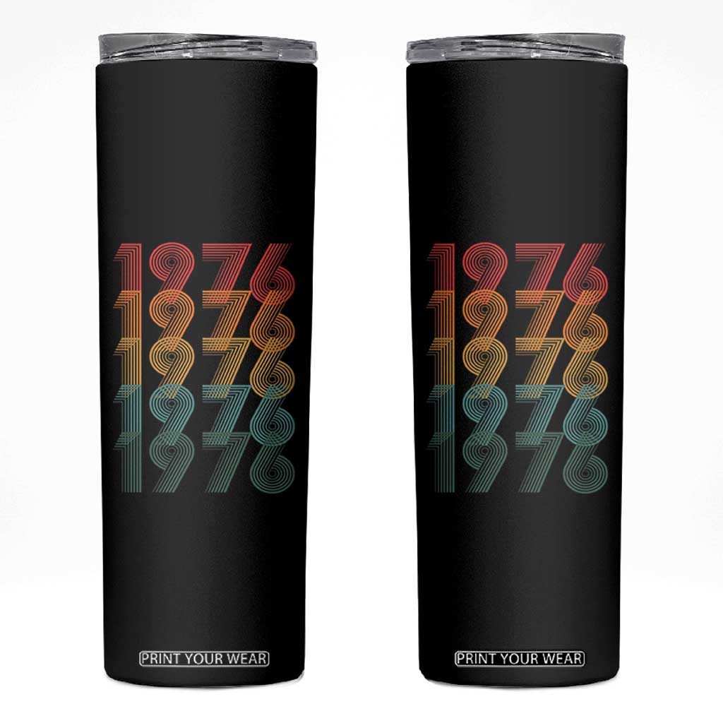 50th Birthday Skinny Tumbler Vintage 1976 Retro 50 Years Old Birthday TS11 Black Print Your Wear