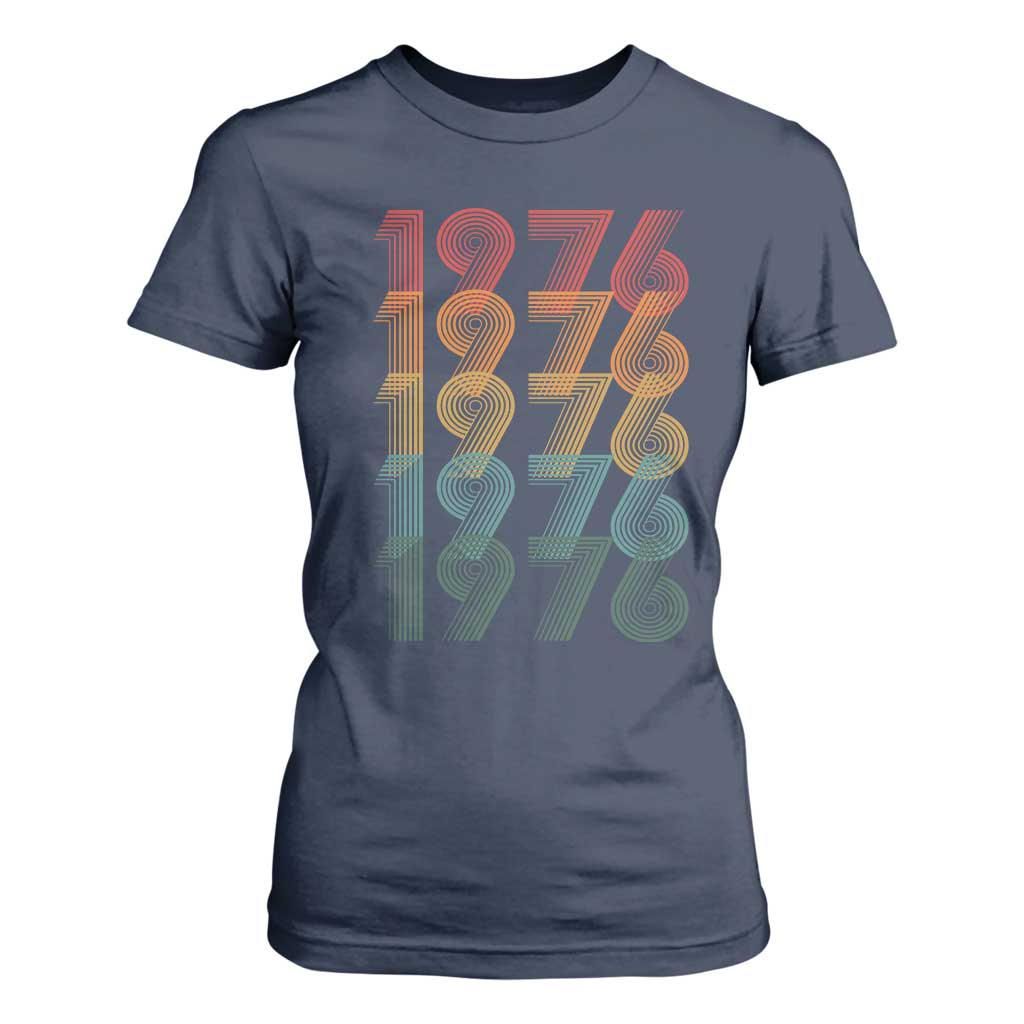 50th Birthday T Shirt For Women Vintage 1976 Retro 50 Years Old Birthday