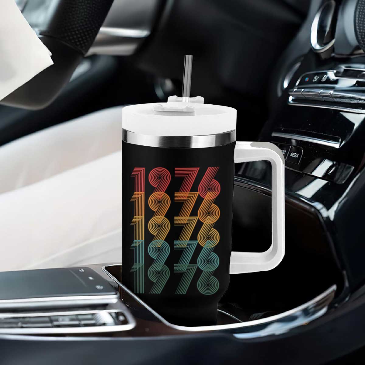 50th Birthday Tumbler With Handle Vintage 1976 Retro 50 Years Old Birthday TS11 Print Your Wear
