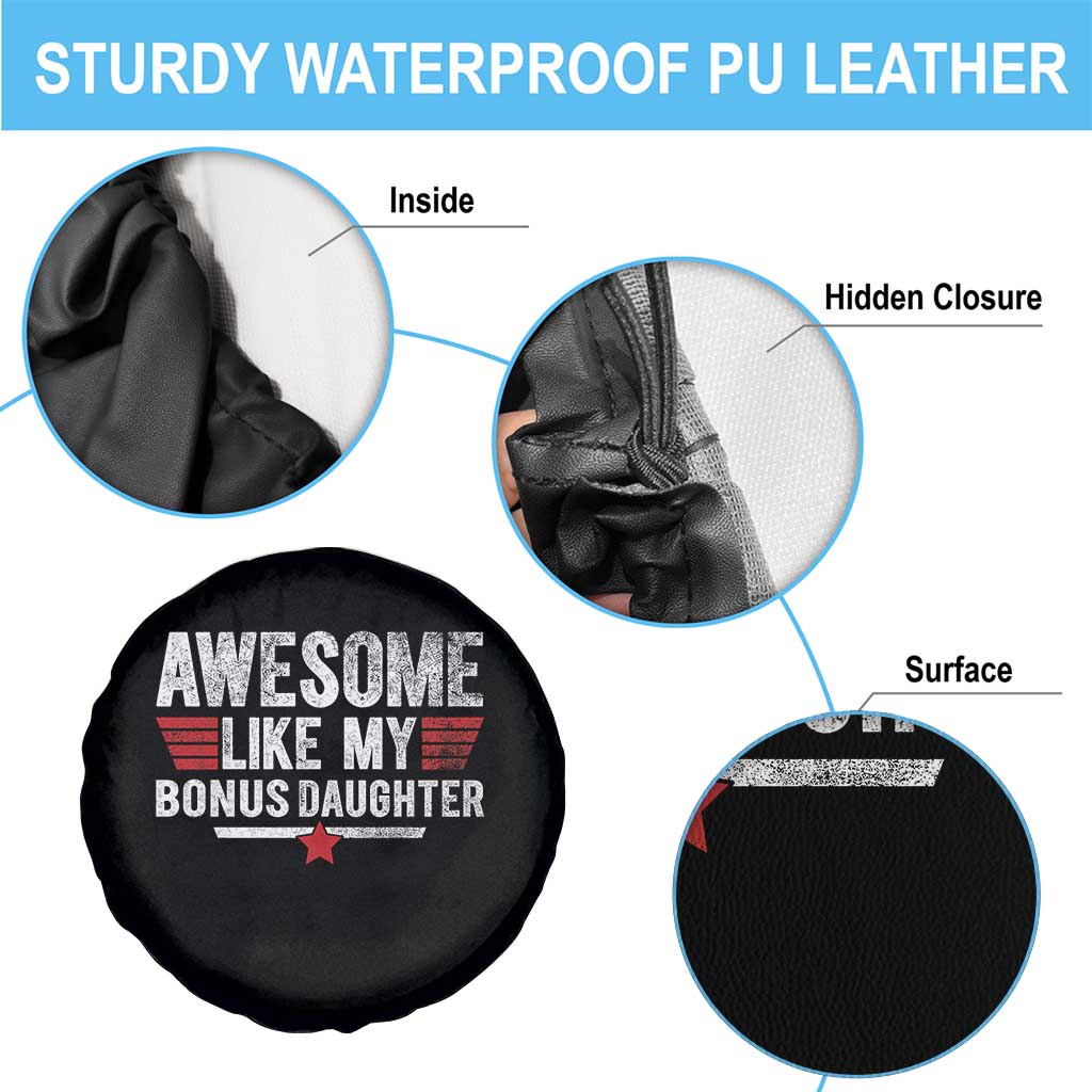 Awesome Like My Bonus Daughter Spare Tire Cover Funny Girl Bonus Dad Quote