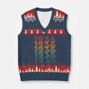 90th Birthday V-Neck Knit Sweater Vest Vintage 1936 Retro 90 Years Old Birthday