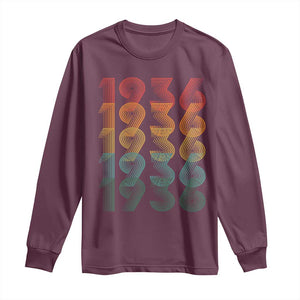 90th Birthday Long Sleeve Shirt Vintage 1936 Retro 90 Years Old Birthday