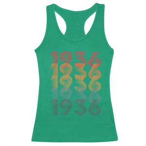 90th Birthday Racerback Tank Top Vintage 1936 Retro 90 Years Old Birthday