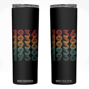 90th Birthday Skinny Tumbler Vintage 1936 Retro 90 Years Old Birthday TS11 Black Print Your Wear