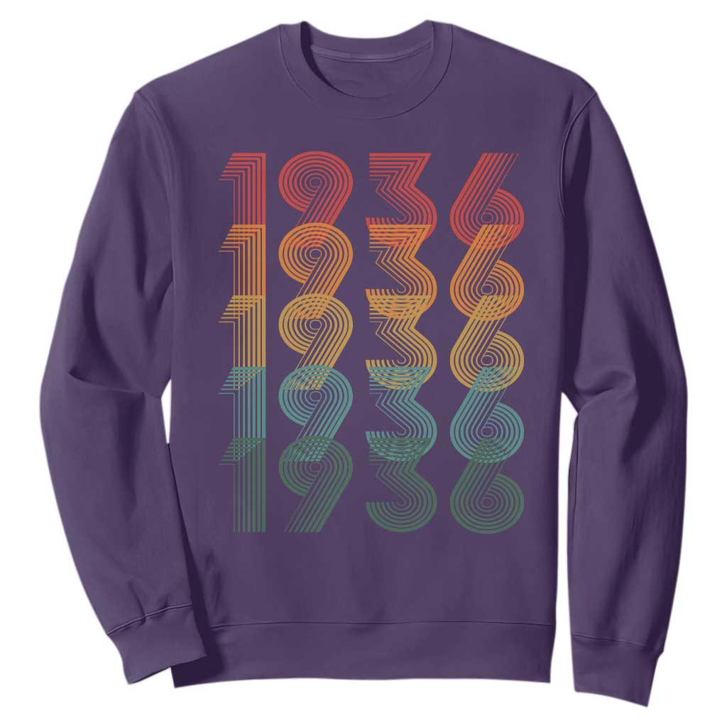 90th Birthday Sweatshirt Vintage 1936 Retro 90 Years Old Birthday