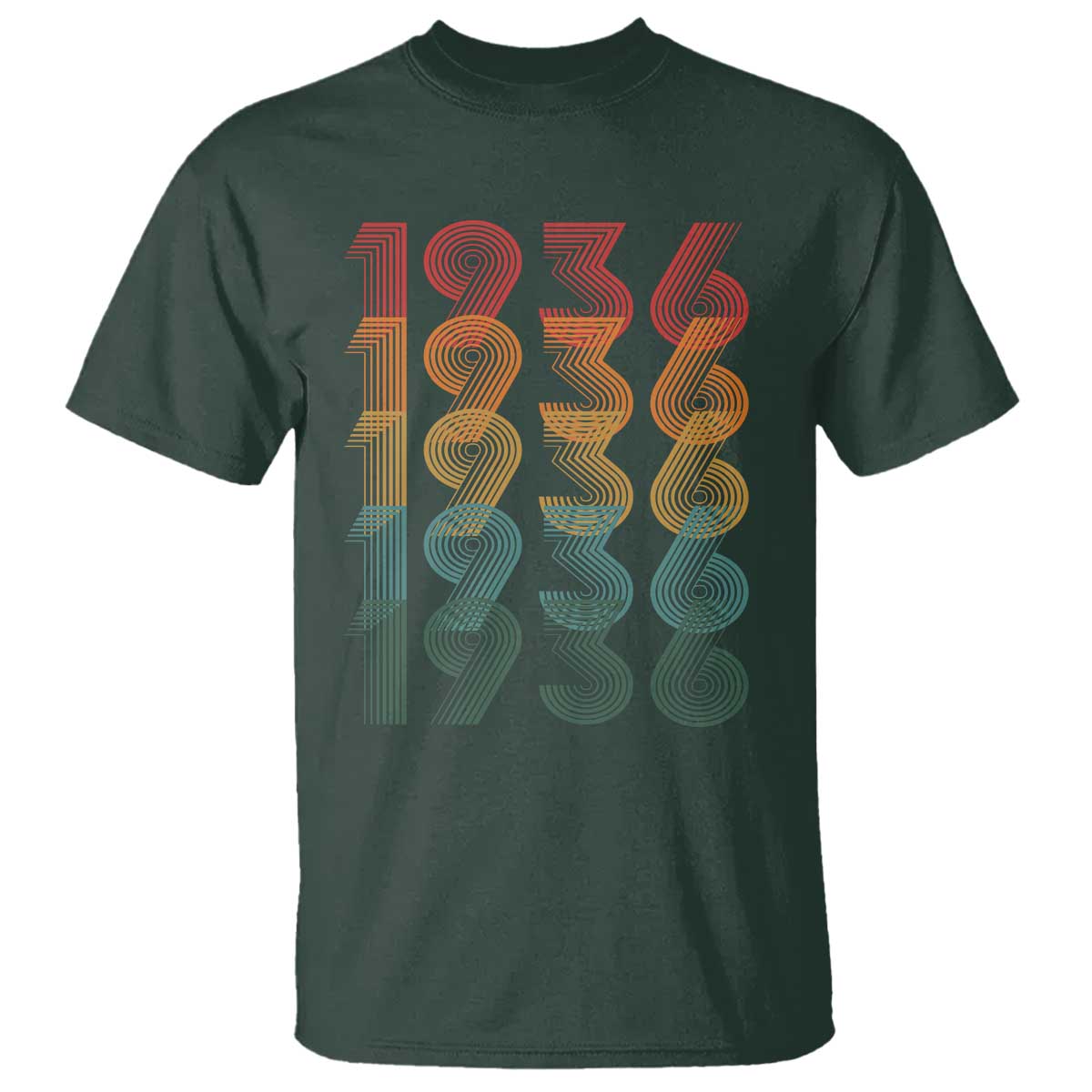 90th Birthday T Shirt Vintage 1936 Retro 90 Years Old Birthday TS11 Dark Forest Green Print Your Wear