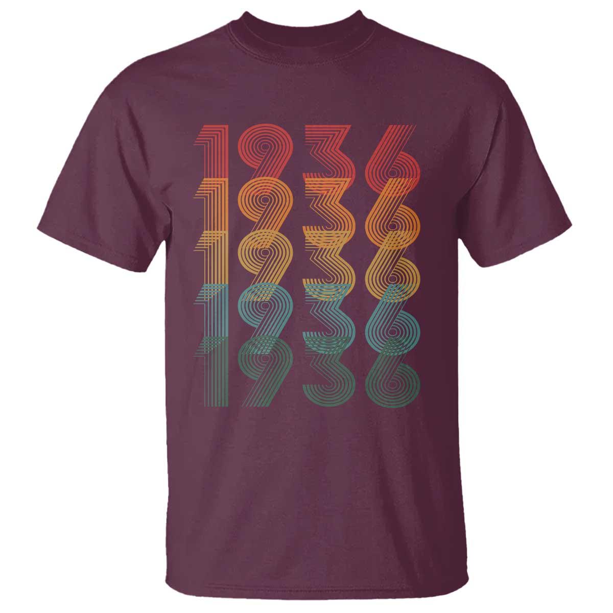 90th Birthday T Shirt Vintage 1936 Retro 90 Years Old Birthday TS11 Maroon Print Your Wear