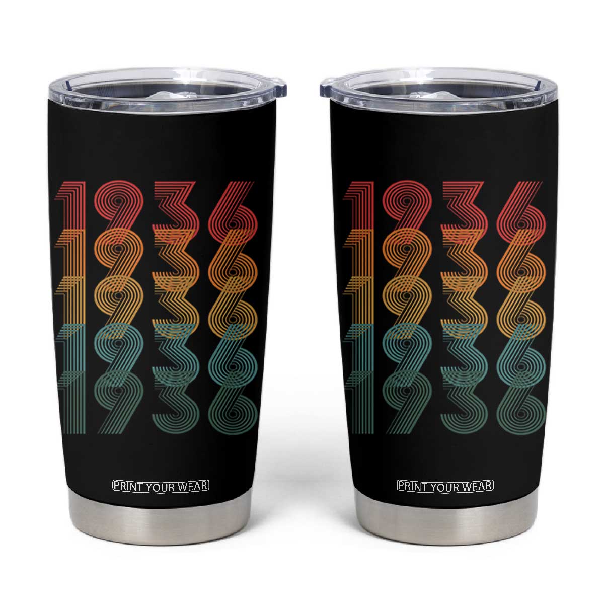 90th Birthday Tumbler Cup Vintage 1936 Retro 90 Years Old Birthday TS11 Black Print Your Wear