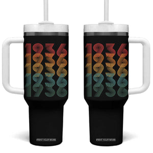 90th Birthday Tumbler With Handle Vintage 1936 Retro 90 Years Old Birthday TS11 One Size: 40 oz Black Print Your Wear