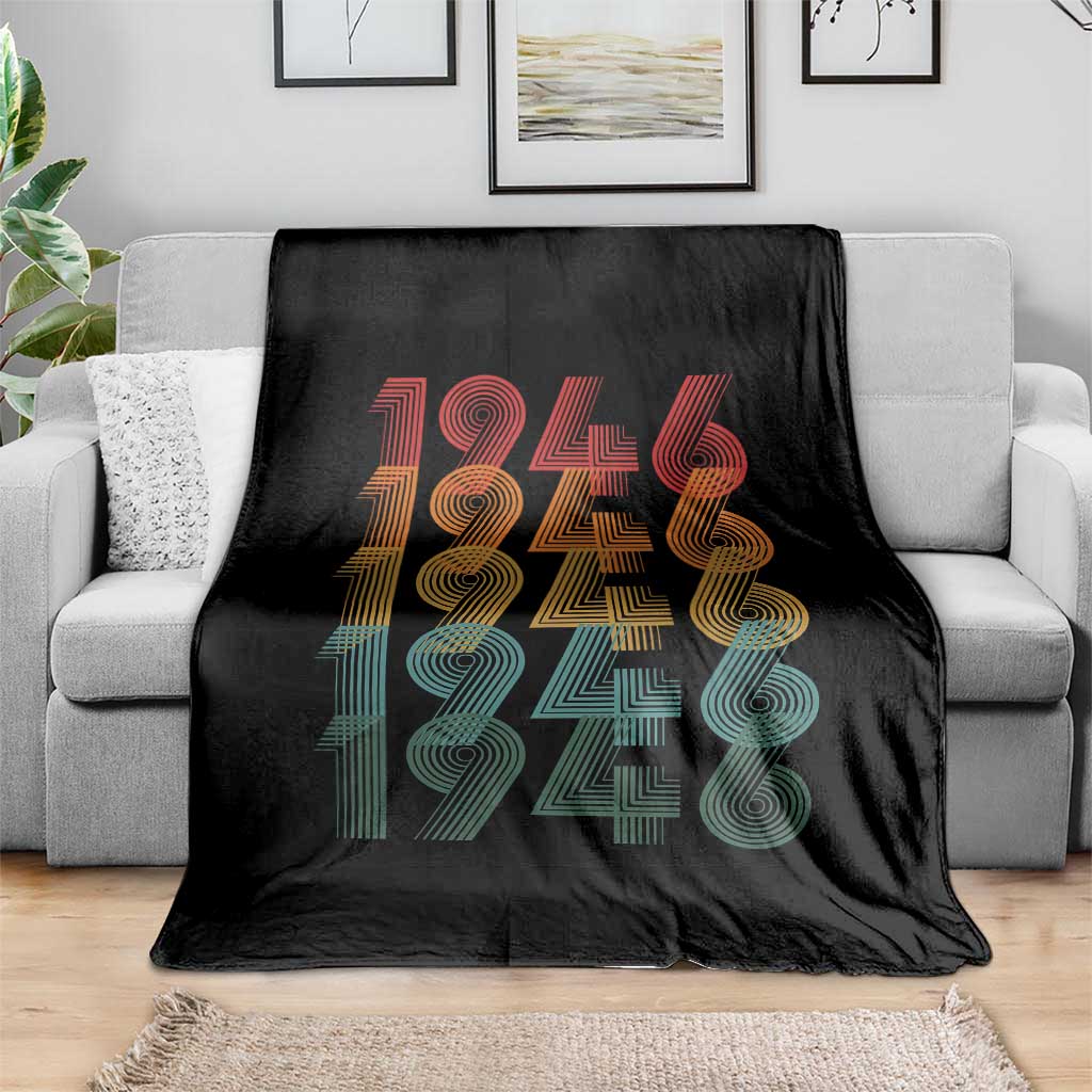 80th Birthday Throw Blanket Vintage 1946 Retro 80 Years Old Birthday TS11 Print Your Wear