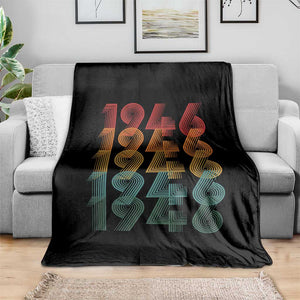 80th Birthday Throw Blanket Vintage 1946 Retro 80 Years Old Birthday TS11 Print Your Wear